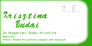 krisztina budai business card
